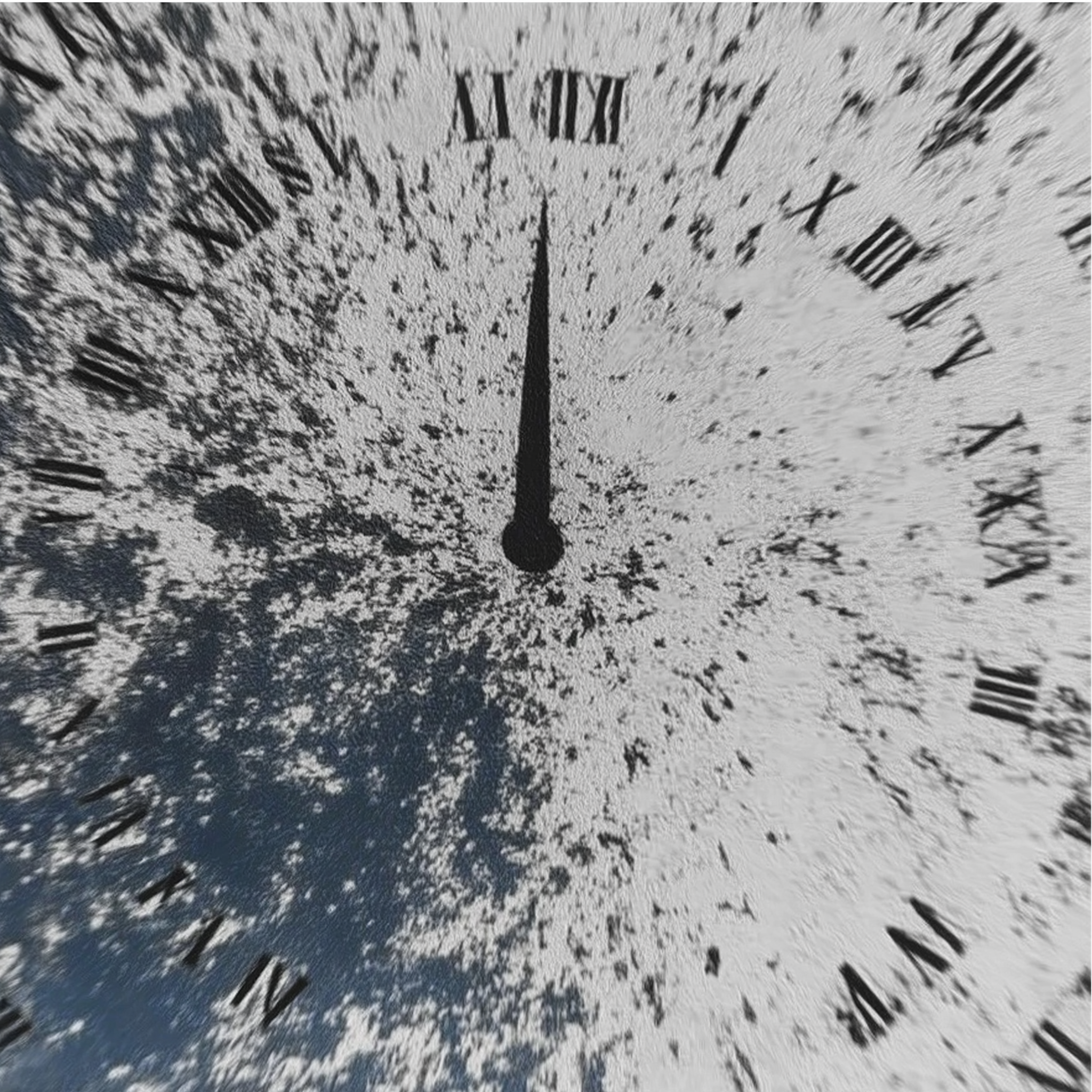A dissolving clock face